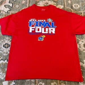 Kansas Jayhawks Basketball Blue 84 NCAA Mens 2022  Final Four T-Shirt XXL Red